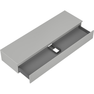 Mexen Rivel koupelnová skříňka pod umyvadlo 160 cm s pracovní deskou, 1 zásuvka, drážkovaná, matně šedá - 91A20-16023-1-BFC62