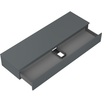 Mexen Rivel koupelnová skříňka pod umyvadlo 160 cm s pracovní deskou, 1 zásuvka, drážkovaná, matný grafit - 91A20-16023-1-BFC66