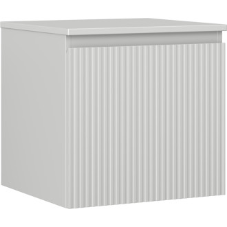 Mexen Rivel koupelnová skříňka pod umyvadlo 50 cm s deskou, 1 zásuvka, drážkovaná, matně šedá - 91A20-05047-1-BFC62