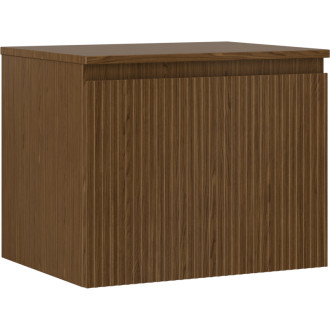 Mexen Rivel koupelnová skříňka pod umyvadlo 60 cm s pracovní deskou, 1 zásuvka, drážkovaná, ořech - 91A20-06047-1-BFC86