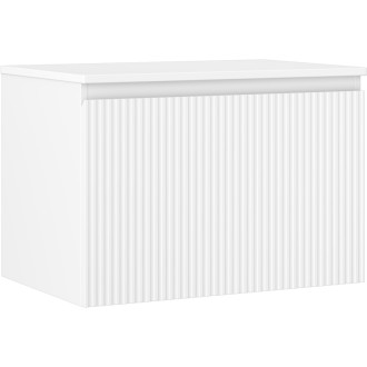Mexen Rivel koupelnová skříňka pod umyvadlo 70 cm s pracovní deskou, 1 zásuvka, drážkovaná, matná bílá - 91A20-07047-1-BFC01