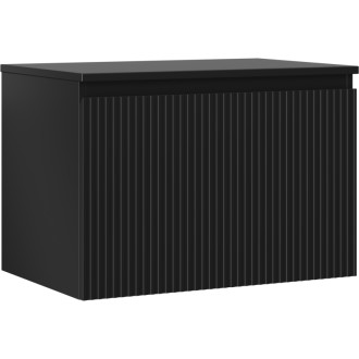 Mexen Rivel koupelnová skříňka pod umyvadlo 70 cm s pracovní deskou, 1 zásuvka, drážkovaná, matná černá - 91A20-07047-1-BFC71