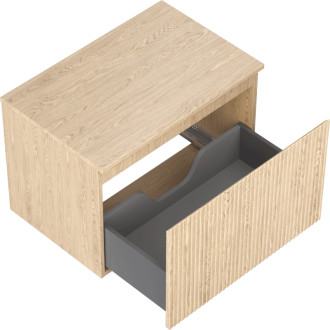 Mexen Rivel koupelnová skříňka pod umyvadlo 70 cm s pracovní deskou, 1 zásuvka, drážkovaná, dub - 91A20-07047-1-BFC81