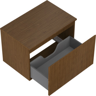 Mexen Rivel koupelnová skříňka pod umyvadlo 70 cm s pracovní deskou, 1 zásuvka, drážkovaná, ořech - 91A20-07047-1-BFC86