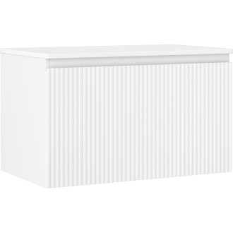 Mexen Rivel koupelnová skříňka pod umyvadlo 80 cm s deskou, 1 zásuvka, drážkovaná, matná bílá - 91A20-08047-1-BFC01