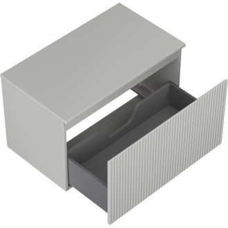 Mexen Rivel koupelnová skříňka pod umyvadlo 80 cm s pracovní deskou, 1 zásuvka, drážkovaná, matně šedá - 91A20-08047-1-BFC62