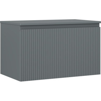 Mexen Rivel koupelnová skříňka pod umyvadlo 80 cm s pracovní deskou, 1 zásuvka, drážkovaná, matný grafit - 91A20-08047-1-BFC66