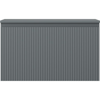 Mexen Rivel koupelnová skříňka pod umyvadlo 80 cm s pracovní deskou, 1 zásuvka, drážkovaná, matný grafit - 91A20-08047-1-BFC66