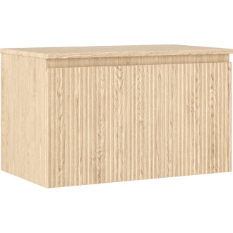 Mexen Rivel koupelnová skříňka pod umyvadlo 80 cm s pracovní deskou, 1 zásuvka, drážkovaná, dub - 91A20-08047-1-BFC81