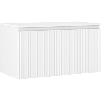 Mexen Rivel koupelnová skříňka pod umyvadlo 90 cm s pracovní deskou, 1 zásuvka, drážkovaná, matná bílá - 91A20-09047-1-BFC01