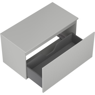 Mexen Rivel koupelnová skříňka pod umyvadlo 90 cm s pracovní deskou, 1 zásuvka, drážkovaná, matně šedá - 91A20-09047-1-BFC62