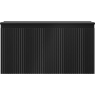 Mexen Rivel koupelnová skříňka pod umyvadlo 90 cm s pracovní deskou, 1 zásuvka, drážkovaná, matná černá - 91A20-09047-1-BFC71