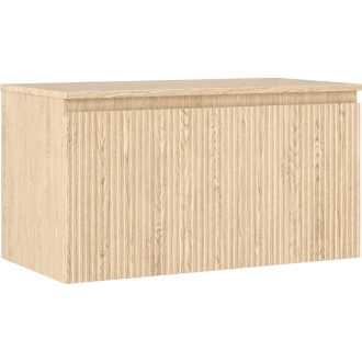 Mexen Rivel koupelnová skříňka pod umyvadlo 90 cm s pracovní deskou, 1 zásuvka, drážkovaná, dub - 91A20-09047-1-BFC81