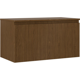 Mexen Rivel koupelnová skříňka pod umyvadlo 90 cm s pracovní deskou, 1 zásuvka, drážkovaná, ořech - 91A20-09047-1-BFC86