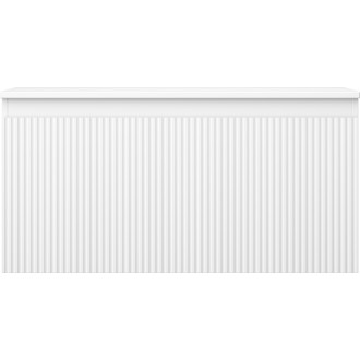 Mexen Rivel koupelnová skříňka pod umyvadlo 100 cm s pracovní deskou, 1 zásuvka, drážkovaná, matná bílá - 91A20-10047-1-BFC01