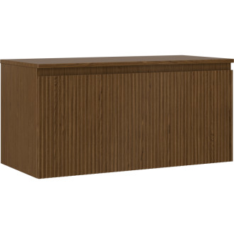 Mexen Rivel koupelnová skříňka pod umyvadlo 100 cm s pracovní deskou, 1 zásuvka, drážkovaná, ořech - 91A20-10047-1-BFC86