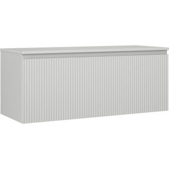 Mexen Rivel koupelnová skříňka pod umyvadlo 120 cm s pracovní deskou, 1 zásuvka, drážkovaná, matně šedá - 91A20-12047-1-BFC62