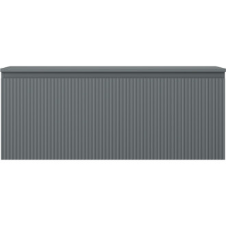 Mexen Rivel koupelnová skříňka pod umyvadlo 120 cm s pracovní deskou, 1 zásuvka, drážkovaná, matný grafit - 91A20-12047-1-BFC66