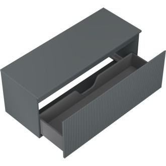 Mexen Rivel koupelnová skříňka pod umyvadlo 120 cm s pracovní deskou, 1 zásuvka, drážkovaná, matný grafit - 91A20-12047-1-BFC66