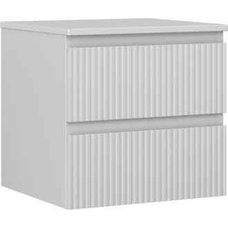 Mexen Rivel koupelnová skříňka pod umyvadlo 50 cm s deskou, 2 zásuvky, drážkovaná, matně šedá - 91A20-05047-2-BFFC62