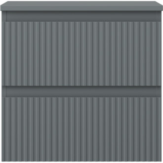 Mexen Rivel koupelnová skříňka pod umyvadlo 50 cm s pracovní deskou, 2 zásuvky, drážkovaná, matný grafit - 91A20-05047-2-BFFC66