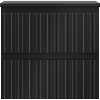 Mexen Rivel koupelnová skříňka pod umyvadlo 50 cm s deskou, 2 zásuvky, drážkovaná, matná černá - 91A20-05047-2-BFFC71