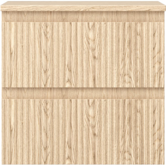 Mexen Rivel koupelnová skříňka pod umyvadlo 50 cm s pracovní deskou, 2 zásuvky, drážkovaná, dub - 91A20-05047-2-BFFC81