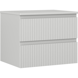 Mexen Rivel koupelnová skříňka pod umyvadlo 60 cm s deskou, 2 zásuvky, drážkovaná, matně šedá - 91A20-06047-2-BFFC62