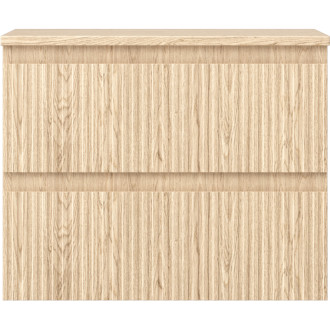 Mexen Rivel koupelnová skříňka pod umyvadlo 60 cm s pracovní deskou, 2 zásuvky, drážkovaná, dub - 91A20-06047-2-BFFC81