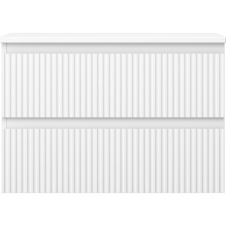 Mexen Rivel koupelnová skříňka pod umyvadlo 70 cm s pracovní deskou, 2 zásuvky, drážkovaná, matně bílá - 91A20-07047-2-BFFC01