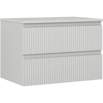 Mexen Rivel koupelnová skříňka pod umyvadlo 70 cm s pracovní deskou, 2 zásuvky, drážkovaná, matně šedá - 91A20-07047-2-BFFC62