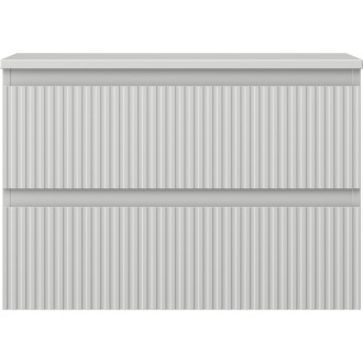 Mexen Rivel koupelnová skříňka pod umyvadlo 70 cm s pracovní deskou, 2 zásuvky, drážkovaná, matně šedá - 91A20-07047-2-BFFC62