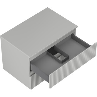 Mexen Rivel koupelnová skříňka pod umyvadlo 70 cm s pracovní deskou, 2 zásuvky, drážkovaná, matně šedá - 91A20-07047-2-BFFC62