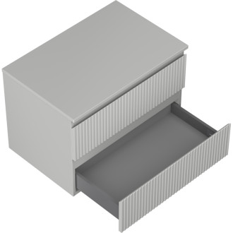 Mexen Rivel koupelnová skříňka pod umyvadlo 70 cm s pracovní deskou, 2 zásuvky, drážkovaná, matně šedá - 91A20-07047-2-BFFC62