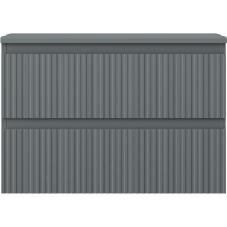 Mexen Rivel koupelnová skříňka pod umyvadlo 70 cm s pracovní deskou, 2 zásuvky, drážkovaná, matný grafit - 91A20-07047-2-BFFC66