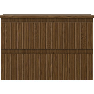 Mexen Rivel koupelnová skříňka pod umyvadlo 70 cm s pracovní deskou, 2 zásuvky, drážkovaná, ořech - 91A20-07047-2-BFFC86