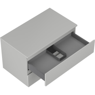 Mexen Rivel koupelnová skříňka pod umyvadlo 80 cm s pracovní deskou, 2 zásuvky, drážkovaná, matně šedá - 91A20-08047-2-BFFC62