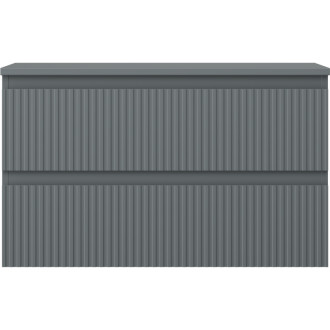 Mexen Rivel koupelnová skříňka pod umyvadlo 80 cm s pracovní deskou, 2 zásuvky, drážkovaná, matný grafit - 91A20-08047-2-BFFC66