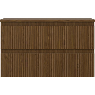 Mexen Rivel koupelnová skříňka pod umyvadlo 80 cm s pracovní deskou, 2 zásuvky, drážkovaná, ořech - 91A20-08047-2-BFFC86