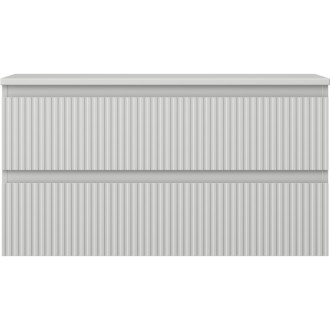 Mexen Rivel koupelnová skříňka pod umyvadlo 90 cm s pracovní deskou, 2 zásuvky, drážkovaná, matně šedá - 91A20-09047-2-BFFC62