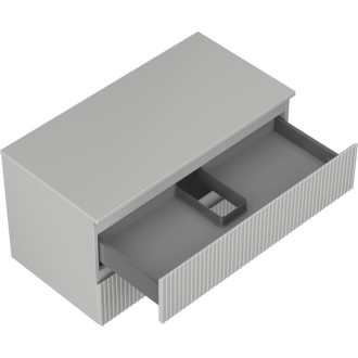 Mexen Rivel koupelnová skříňka pod umyvadlo 90 cm s pracovní deskou, 2 zásuvky, drážkovaná, matně šedá - 91A20-09047-2-BFFC62