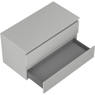 Mexen Rivel koupelnová skříňka pod umyvadlo 90 cm s pracovní deskou, 2 zásuvky, drážkovaná, matně šedá - 91A20-09047-2-BFFC62