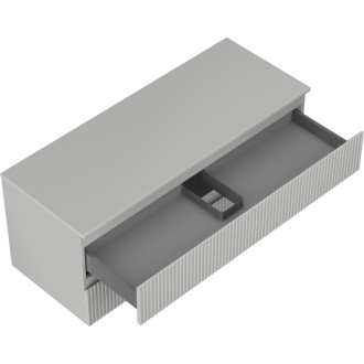 Mexen Rivel koupelnová skříňka pod umyvadlo 120 cm s pracovní deskou, 2 zásuvky, drážkovaná, matně šedá - 91A20-12047-2-BFFC62