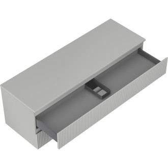 Mexen Rivel koupelnová skříňka pod umyvadlo 140 cm s pracovní deskou, 2 zásuvky, drážkovaná, matně šedá - 91A20-14047-2-BFFC62