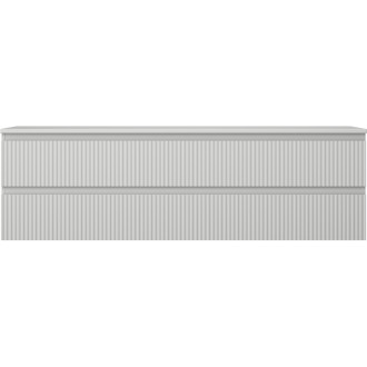 Mexen Rivel koupelnová skříňka pod umyvadlo 160 cm s pracovní deskou, 2 zásuvky, drážkovaná, matně šedá - 91A20-16047-2-BFFC62