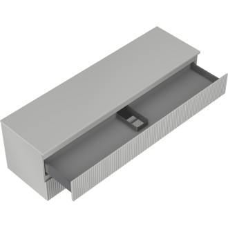 Mexen Rivel koupelnová skříňka pod umyvadlo 160 cm s pracovní deskou, 2 zásuvky, drážkovaná, matně šedá - 91A20-16047-2-BFFC62