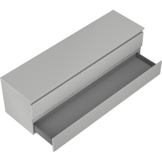 Mexen Rivel koupelnová skříňka pod umyvadlo 160 cm s pracovní deskou, 2 zásuvky, drážkovaná, matně šedá - 91A20-16047-2-BFFC62