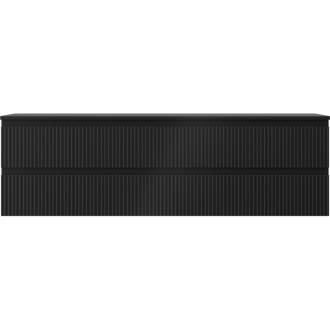 Mexen Rivel koupelnová skříňka pod umyvadlo 160 cm s pracovní deskou, 2 zásuvky, drážkovaná, matná černá - 91A20-16047-2-BFFC71