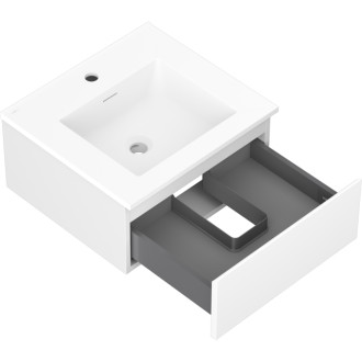 Koupelnová skříňka Mexen Orio 50 cm s umyvadlem Otis, 1 zásuvka, matná bílá - 91A10-05023-1-BF01-W18M01