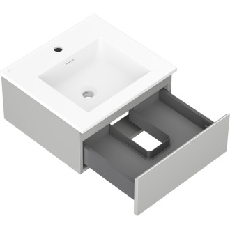 Koupelnová skříňka Mexen Orio 50 cm s umyvadlem Otis, 1 zásuvka, matná šedá/matná bílá - 91A10-05023-1-BF62-W18M01